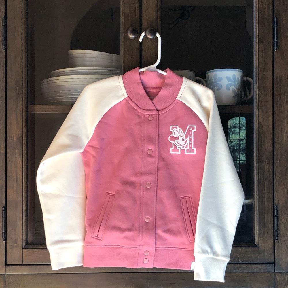 Baby Gap Minnie Mouse Varsity Sweatshirt Jacket 4T OR 5T Disney Toddler Coat NWT
